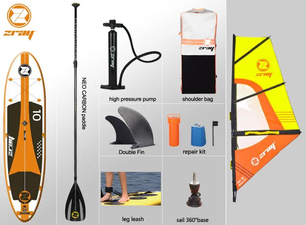 SET E Парусная доска SUP 305*76*15 м Z RAY W1 стабильная надувная стоячая весло доска для серфинга каяк Спортивная лодка бодиборд весло виндsail - Цвет: SET E