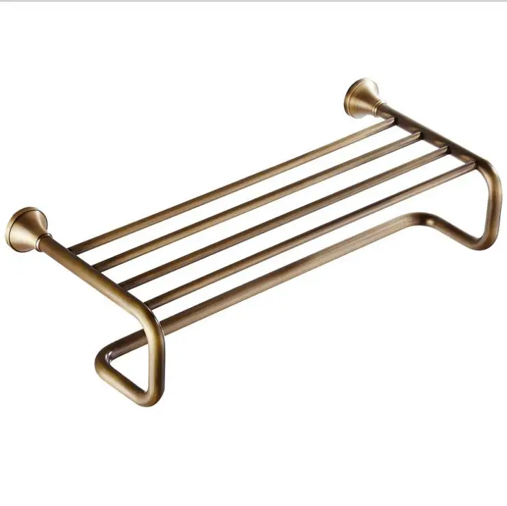 

Antique Bronze Fixed Bath Towel Holder Brass Towel Rack Holder for Hotel or Home Bathroom Storage Rack Towel Shelf