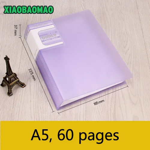 А5, 20 страниц/30 страниц/40 страниц/60 страниц, папка для документов, папка для сортировки файлов, практичные принадлежности для офиса и школы - Цвет: 60 Page