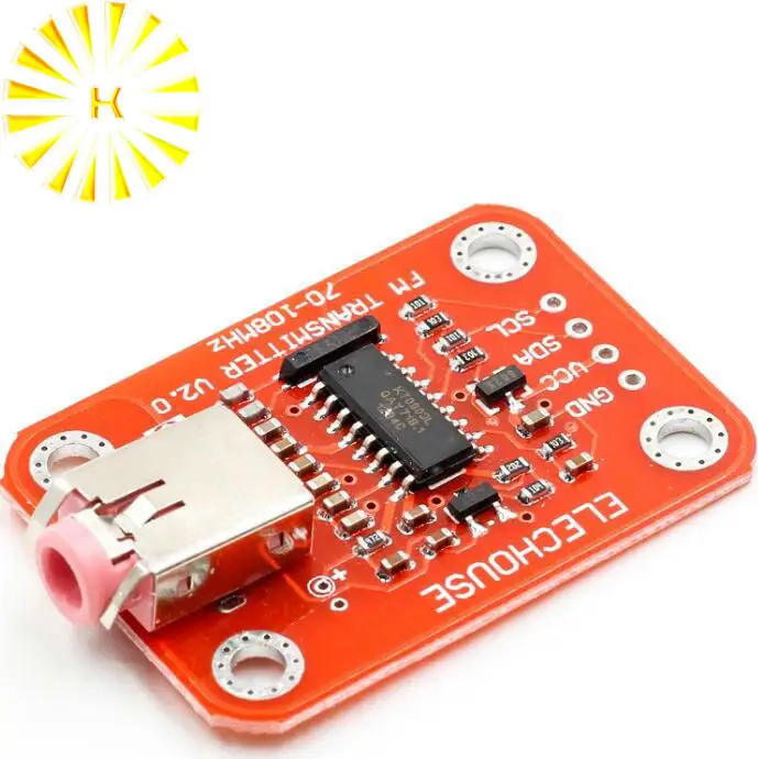 Модуль FM-передатчика V2.0 цифровой модуль FM-радио для микрофона Arduino аудиоразъем -