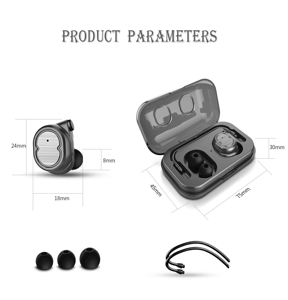 

TWS 8 Wireless Wireless Earphone 5.0 Sport Earbuds Stereo Mini Wireless Headset Handsfree Earphone For Phone with charging box
