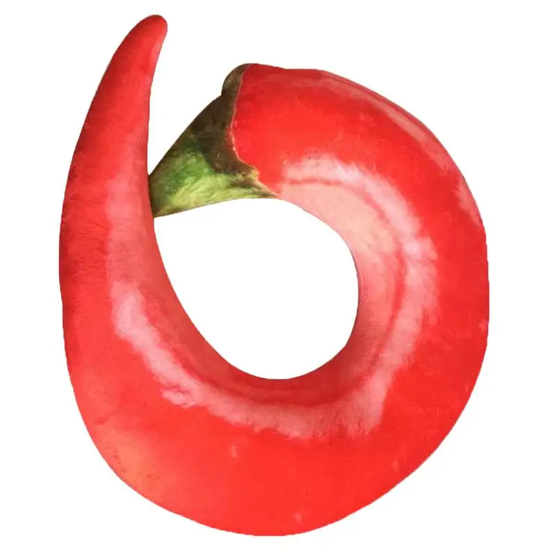 Chili 35 см креативные плюшевые очищенные креветки перец Баклажан круассан мягкая подушка животные плюшевые игрушки U шеи Подушка креветки - Цвет: Chili