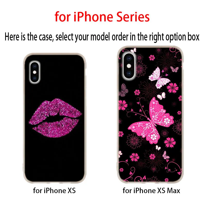 Pink Lips Aroma Silicone Soft Phone Shell Case for iPhone 13 12 11 Pro X XS Max XR 8 7 6 Plus SE 2020 Coque | Мобильные телефоны и