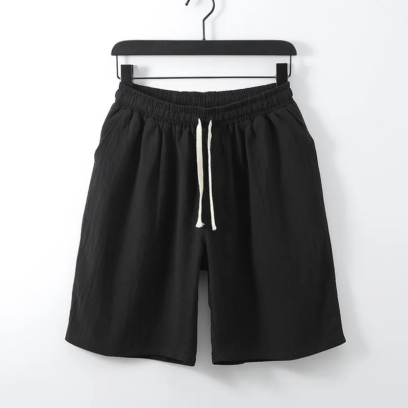 

men's summer large shorts plus size L-5XL 6XL casual Linen shorts male Drawstring Knee Length short trousers hip hop for 150kg