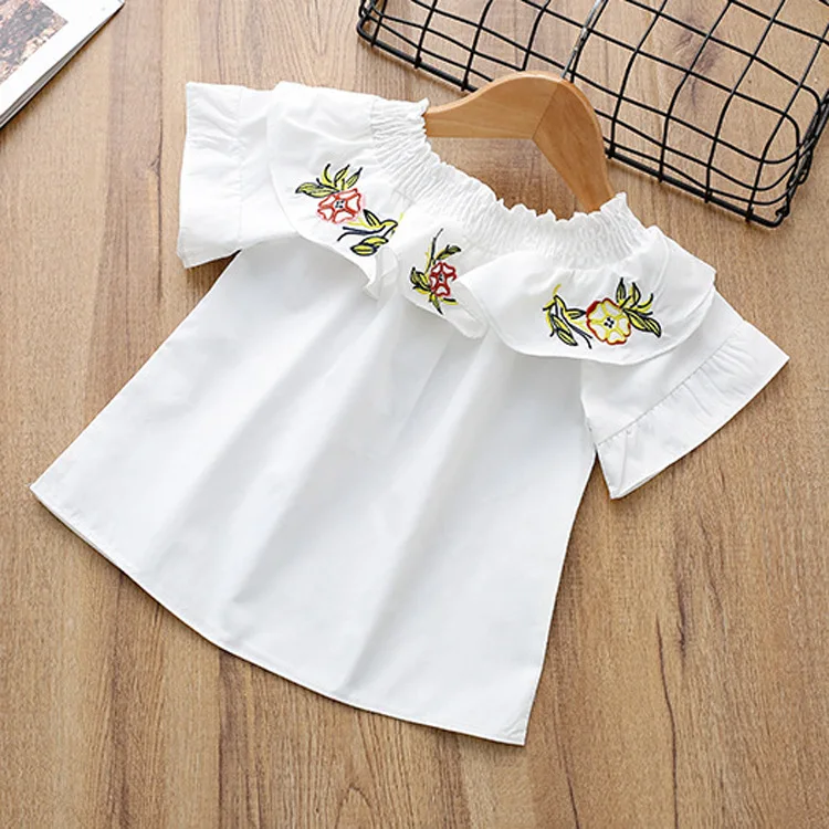 Boutique dool collar embroidery floral cotton baby girl clothing set summer outfits | Детская одежда и обувь