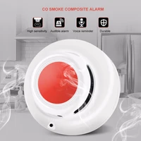cosmoke detect 2 in 1 function standalone carbon monoxide detector co gas leak tester smoke detector with voice fire alarm
