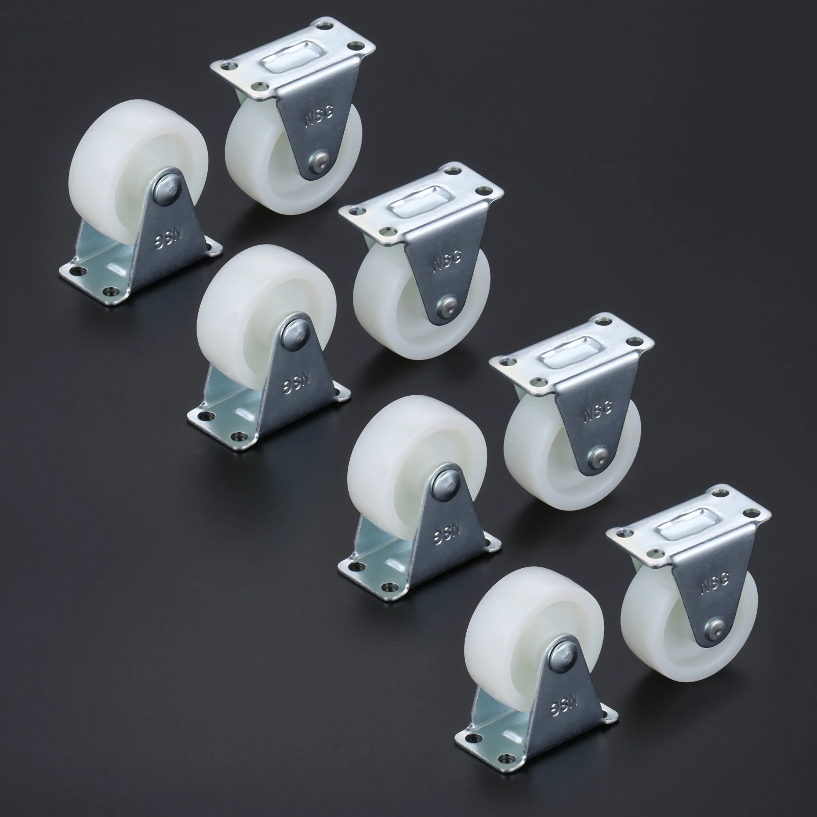 40mm x 46mm 8 шт. колесико для мебели тележка Плоская верхняя пластина неподвижный ролик стул вращающиеся колесики малые машины тележки 1/1. 25/1. 5 дюймов - Цвет: 40mm x 46mm