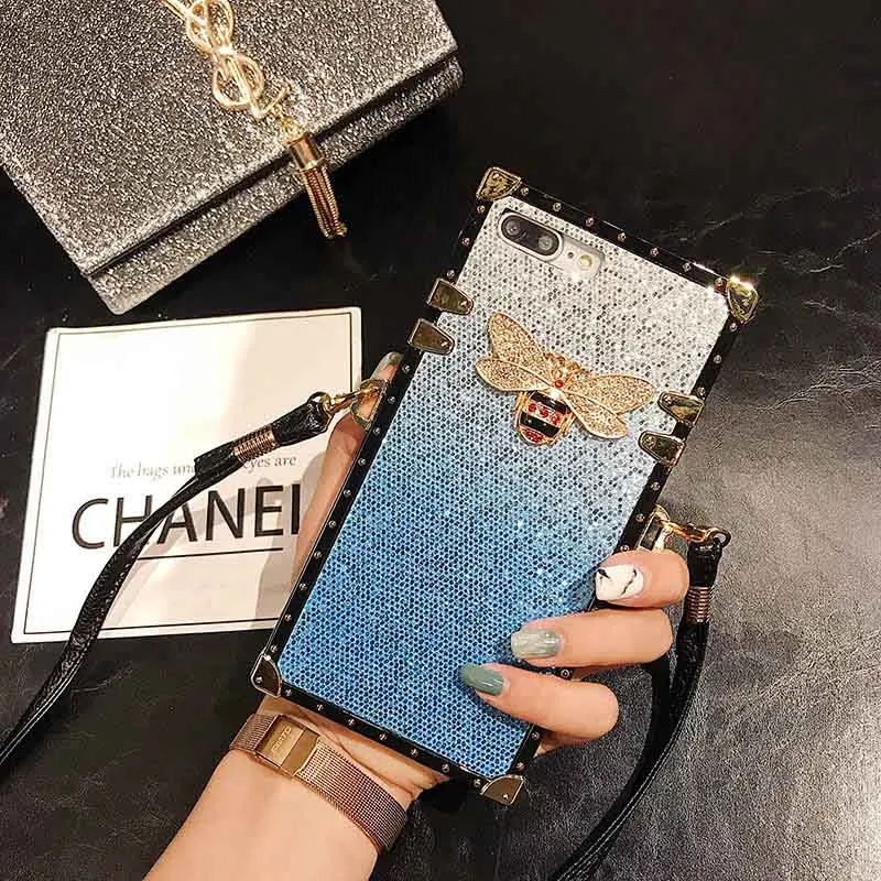 Case 1 Модный чехол для телефона samsung Galaxy S10 S9 S8 Plus S10e Note 9 8, задняя крышка с заклепками, квадратный блестящий чехол с градиентом - Цвет: Case 1