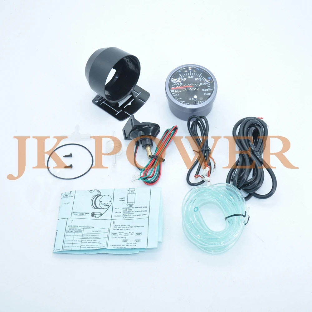 JK Racing 3 0 BAR BOOST TURBO GAUGE 60 мм с пиковым Предупреждение ющим механизмом|movement| |