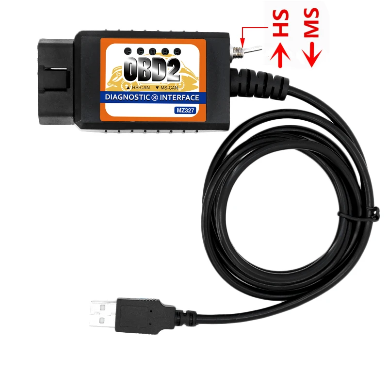 V1.5 Мини ELM327 для Ford MZ327 с выключателем ELMconfig CH340+ PIC18F25K80 чип HS-CAN/MS-CAN открыть скрытый через