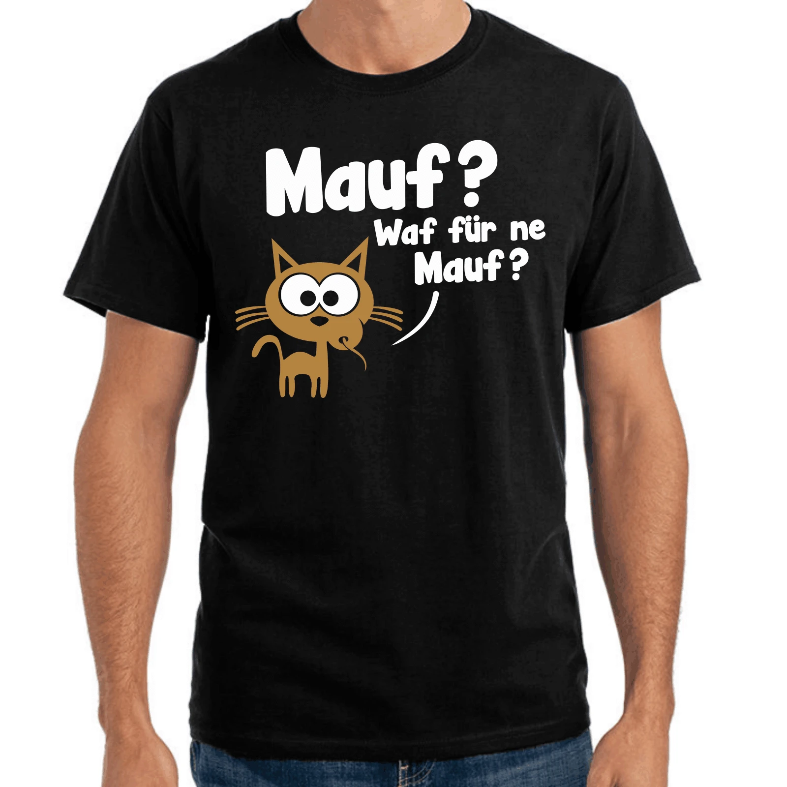 Mauf? Waf Fur Ne | Маус Katze Весело Мультфильм Комиксов S-3XL футболка летние Стиль новая 2018