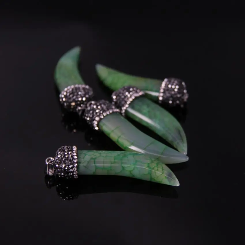 5 шт./лот натуральный с прожилками Агаты гладкие точки стразы зеленые