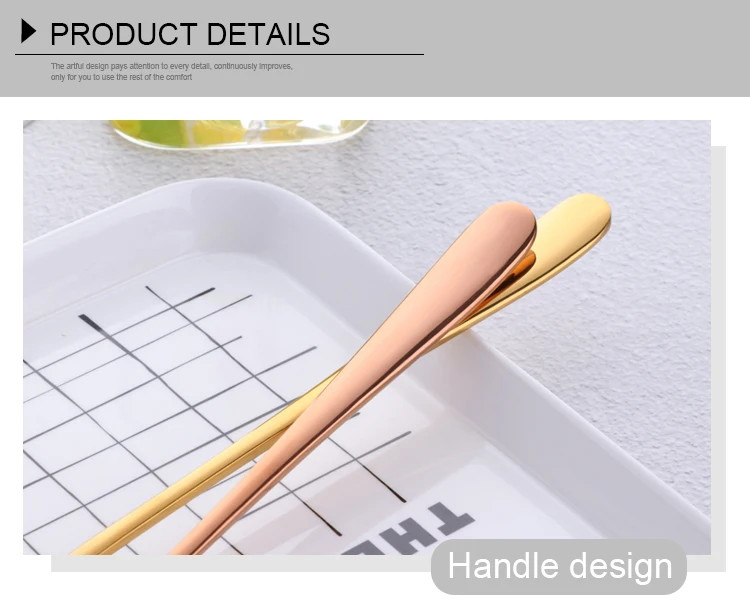 12pcs/lot Stainless Steel Coffee& Tea Spoon With Long Handle Kitchen Colourful Coffee Mixing spoons Ice Cream Dessert Spoons