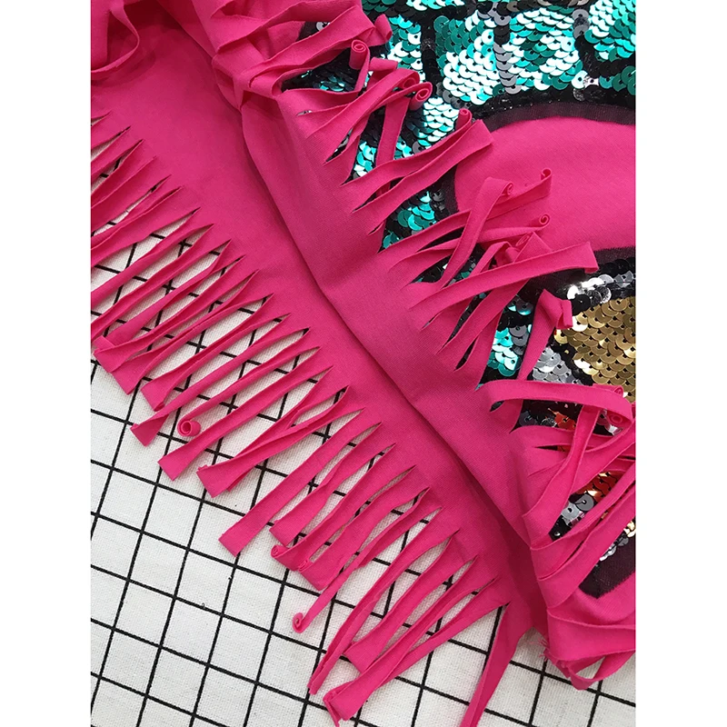 Baby Girl Embroidery Dress Cartoon Mermaid Sequins Tassel Dresses For Girls Summer Beach Children Clothing Kids Vestidos | Детская