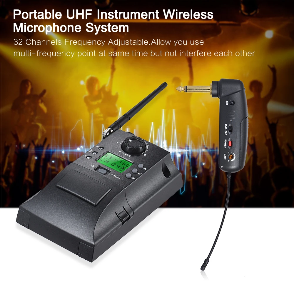 Портативный инструмент UHF Беспроводная микрофонная система с приемником и