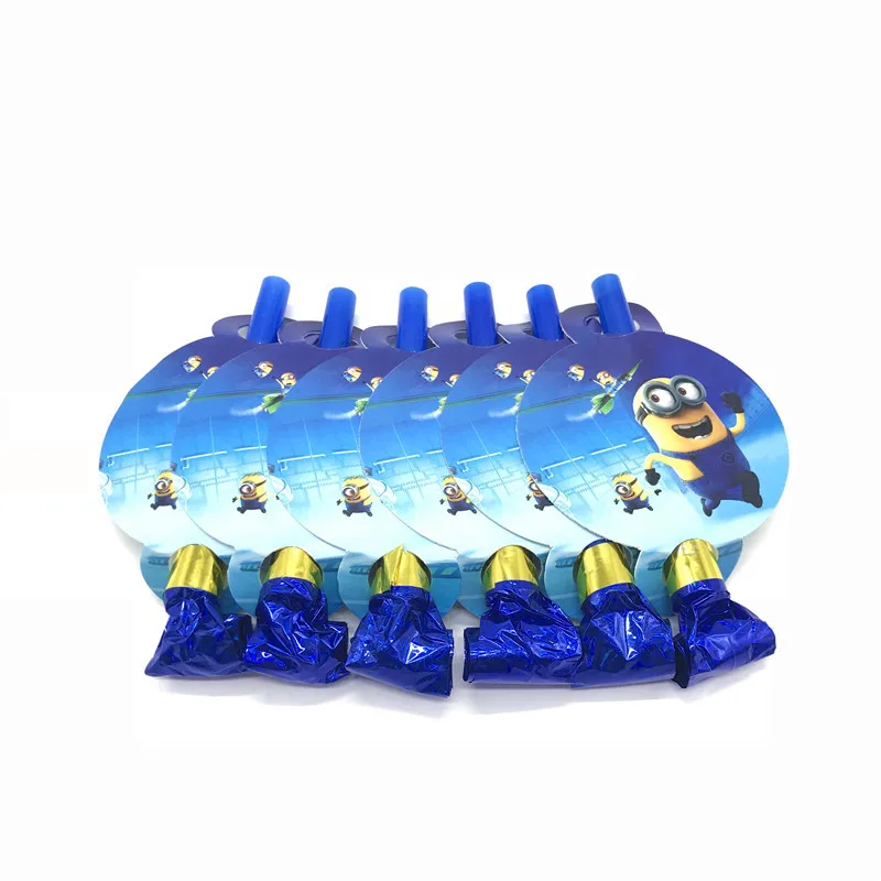 Blow Out-6Pcs Вечерние салфетки с миньонами, конфетная коробка, скатерть, баннер, воздушный шар, украшения для дня рождения, принадлежности для детей, комплект для малышей - Цвет: Blow Out-6Pcs