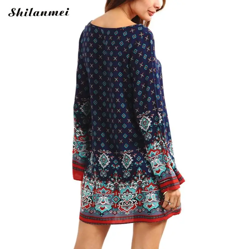 Платье трапециевидной формы с сексуальным цветочным принтом Dashiki 1970 s черные