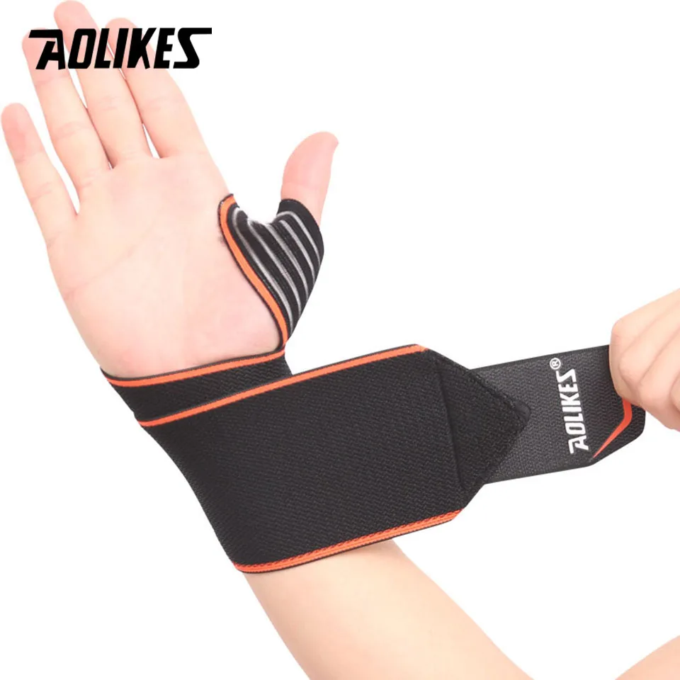 AOLIKES, 2 шт./лот, спортивные повязки на запястье, ремешок для поддержки запястья, обертывание, растягивающийся браслет для восстановления рук, для велоспорта, тенниса, тренажерного зала, аксессуары
