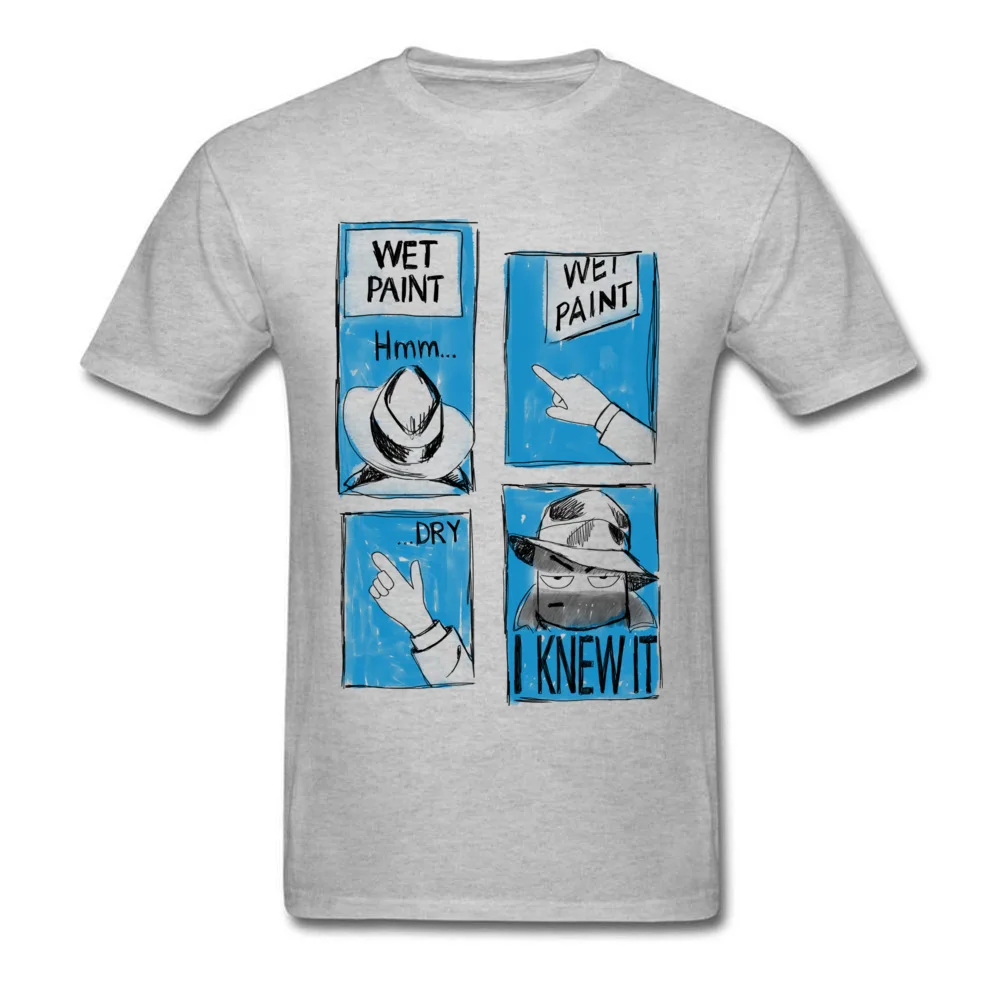 Забавная футболка детектива с влажной краской героем комикса Мужская без