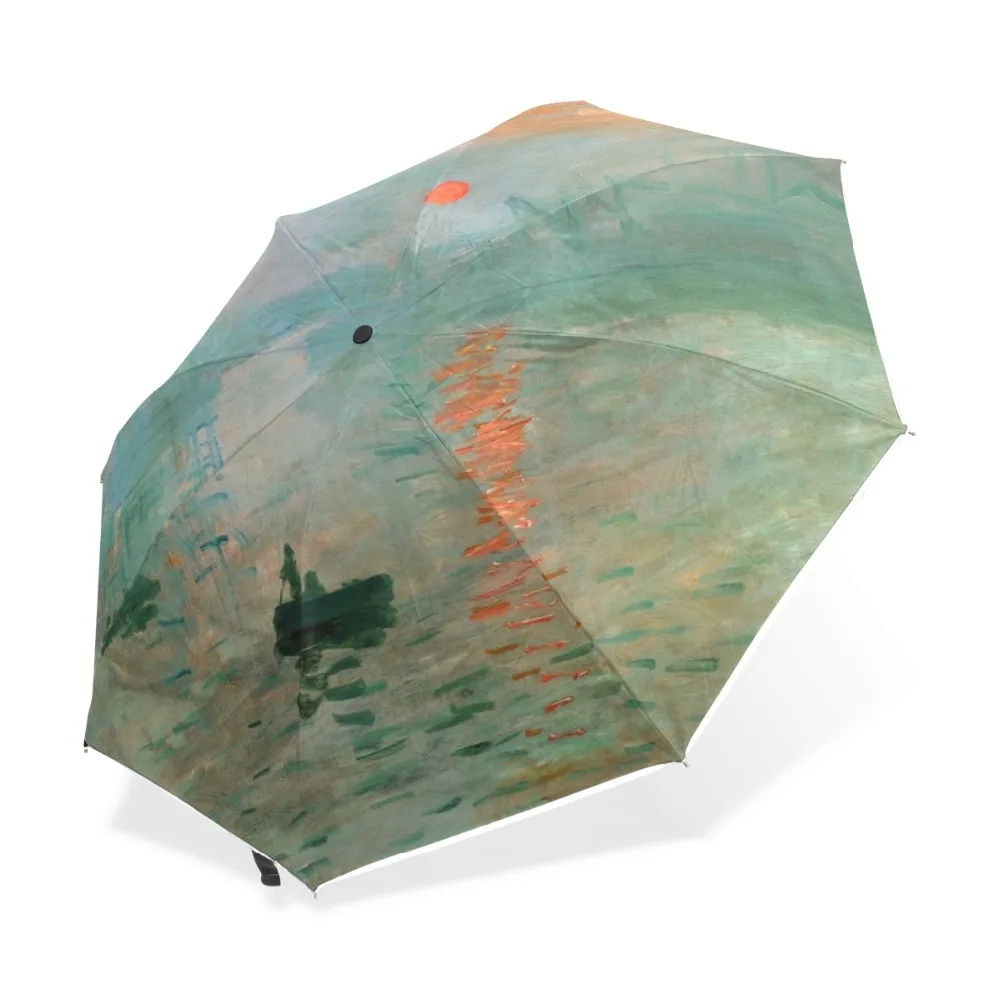 Monet искусство масляной живописи автоматический зонтик дождь женщины впечатление