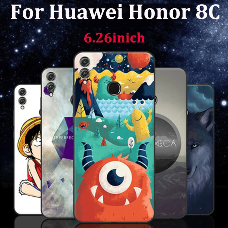 

Чехол для Huawei Honor 8C, милый мягкий чехол для телефона с рисунком из мультфильма Honor8C, чехол Enjoy 8C play, защитный чехол, BKK-AL00, задняя крышка, fundas