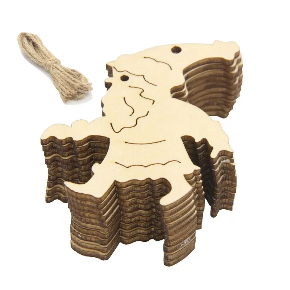 

Wooden Santa Claus cut wooden design pendant christmas decoration free shipping