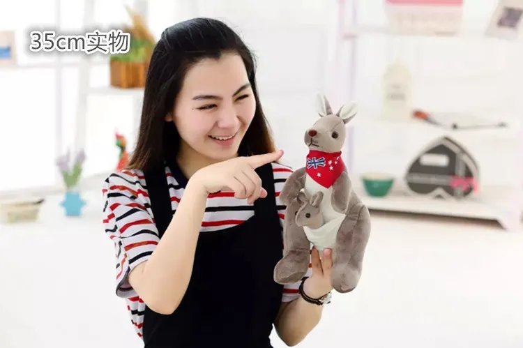 

small cute plush red scarf kangaroo toy stuffed kangaroo doll gift about 35cm