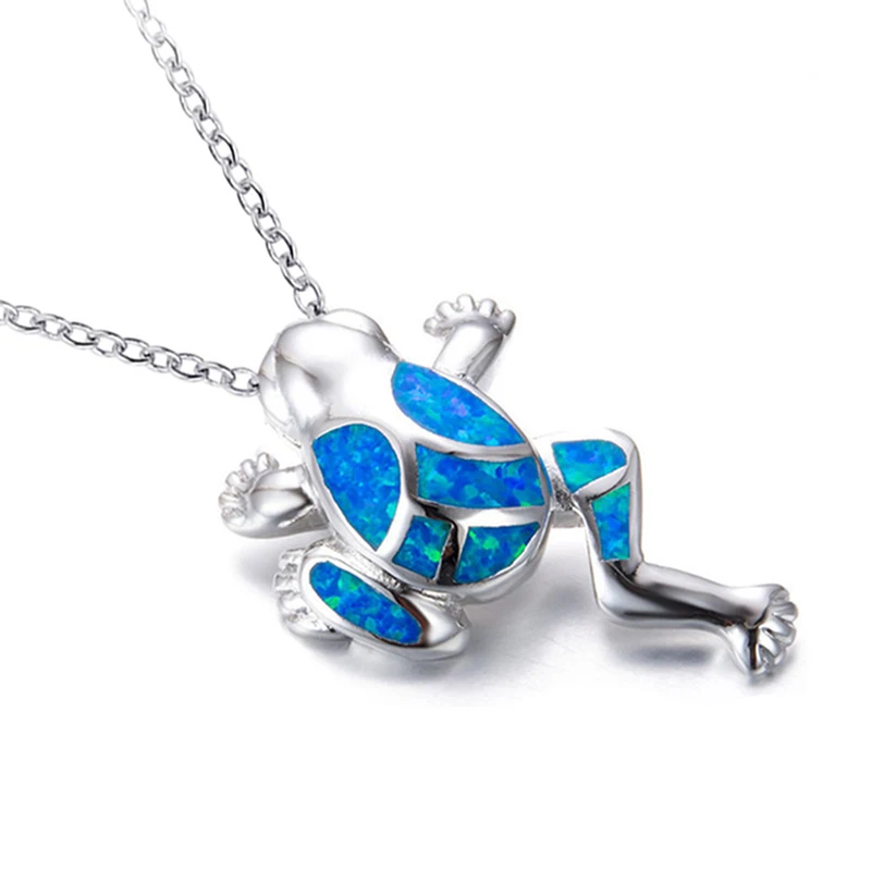 Уникальное ожерелье с подвеской в виде животного подвеска лягушки голубыми