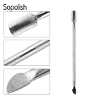 Инструменты для дизайна ногтей Sopolish, толкатель для кутикулы из нержавеющей стали, необходимая кутикула, 2 способа, толкатель, педикюр, маникюр, уход, очиститель
