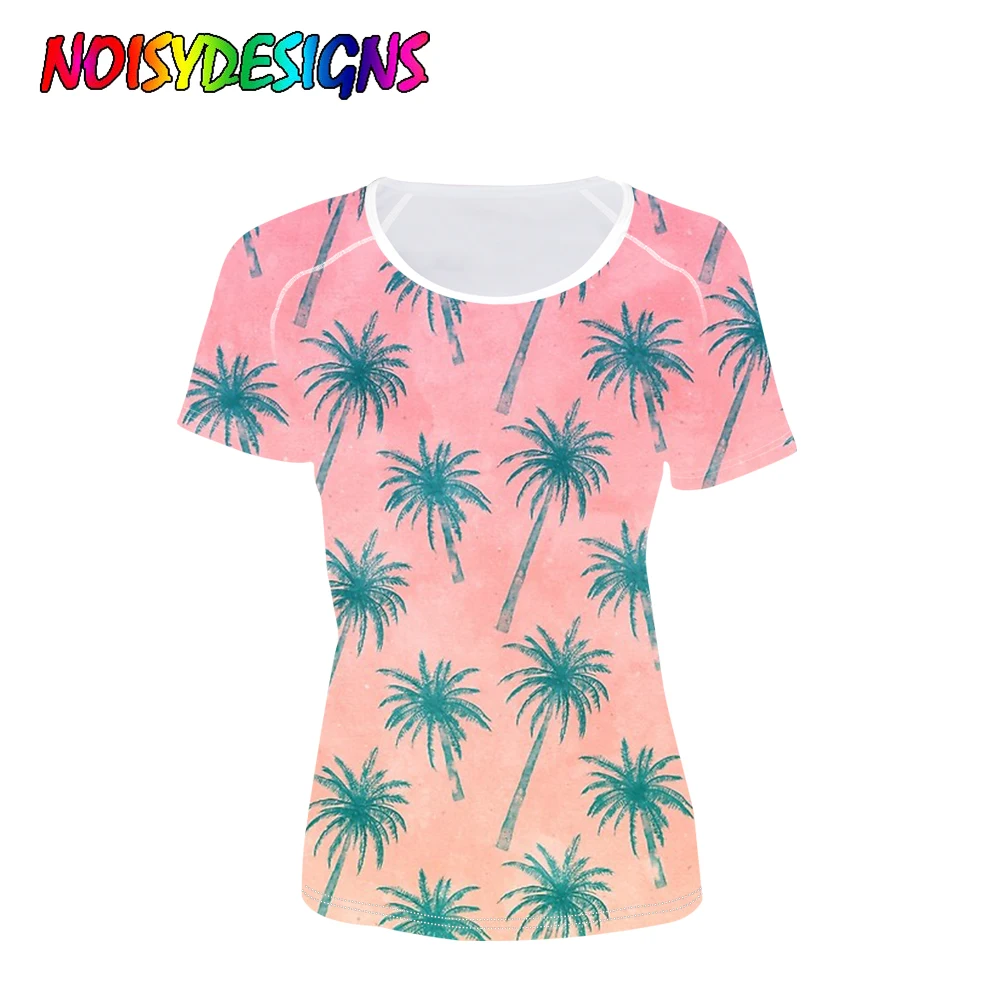 Женская футболка с коротким рукавом рисунком пальмы | одежда