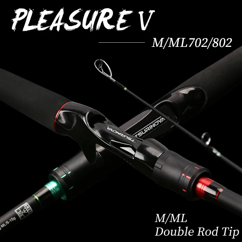 

TSURINOYA PLEASURE V 2.1m 2 Tips M:7-20g ML:5-15g 2Secs Spinning Rod SIC Ring Fast Bass Carbon Lure Fishing Rods Pesca Olta