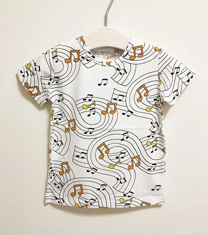 tabs Tees Детская футболка с музыкальными вкладками для мальчиков и девочек, топы с цветочным принтом, футболки, штаны, одежда для малышей, весна-лето - Цвет: tabs Tees