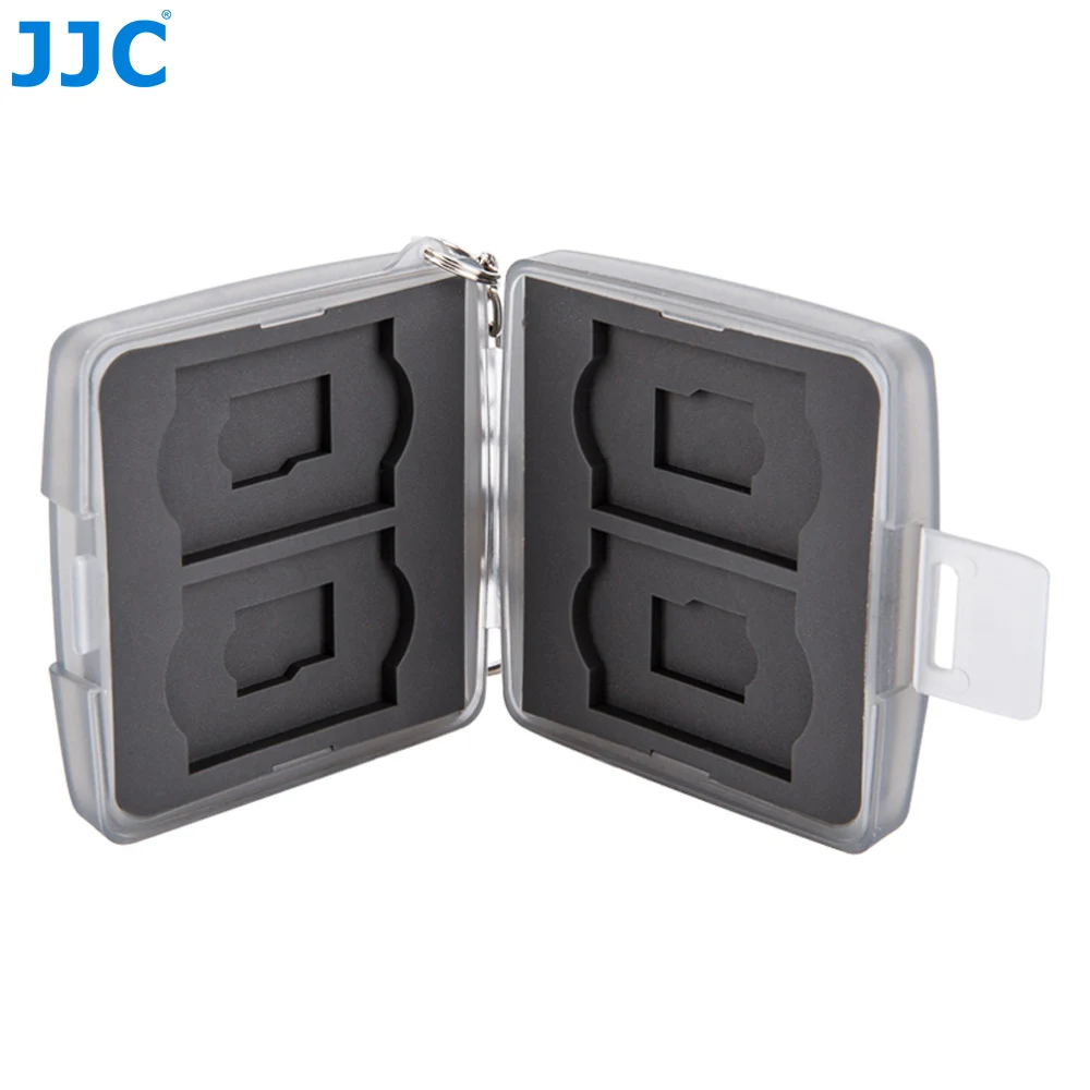 JJC Water-Resistant Camera Memory Card Case 4 SD+ 4 TF Mini Compact Tough Storage Box
