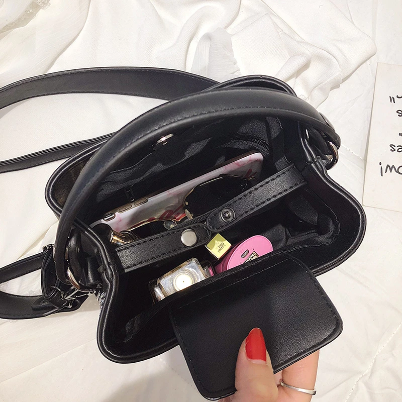 Женская сумка с двойным ремешком Bolsos Mujer из полиуретана и полиэстера элегантным