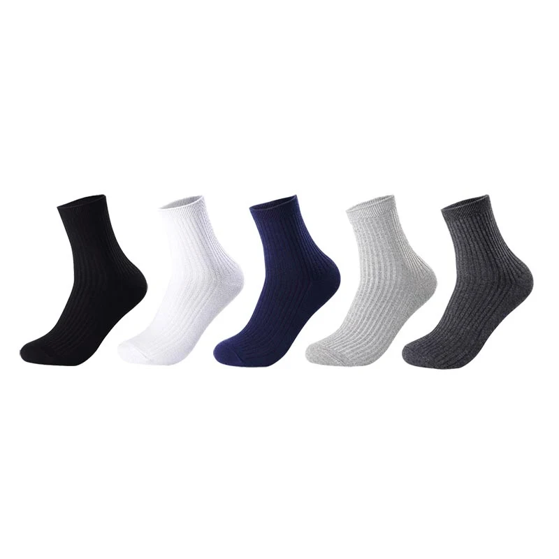 Однотонные мужские деловые носки 5 пар/лот дезодорированные дышащие хлопковые