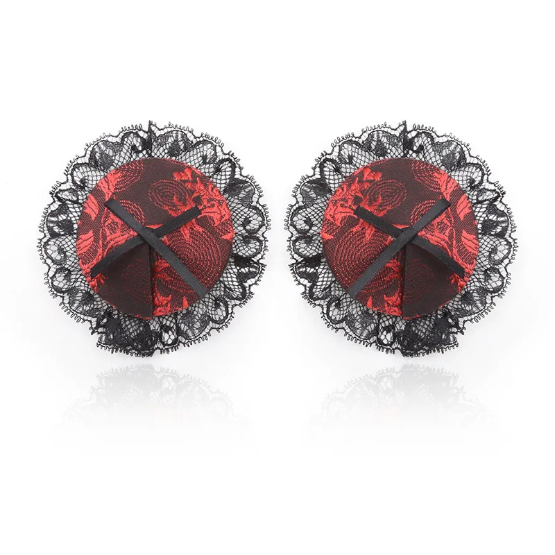 Круглые кружевные накладки на соски горячие красные женские лепестки 1 пара