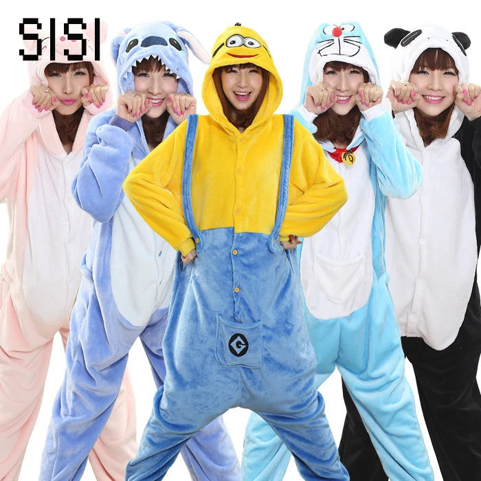 Новый животных стежка панда Пикачу череп мультфильм Onesie Пижама для взрослых