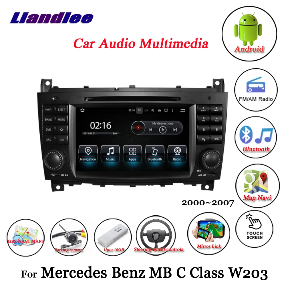 Liandlee Android 7,1 для Mercedes Benz C Class W203 C180 C200 C230 C320 C350 радио Carplay Камера gps-навигатор мультимедиа