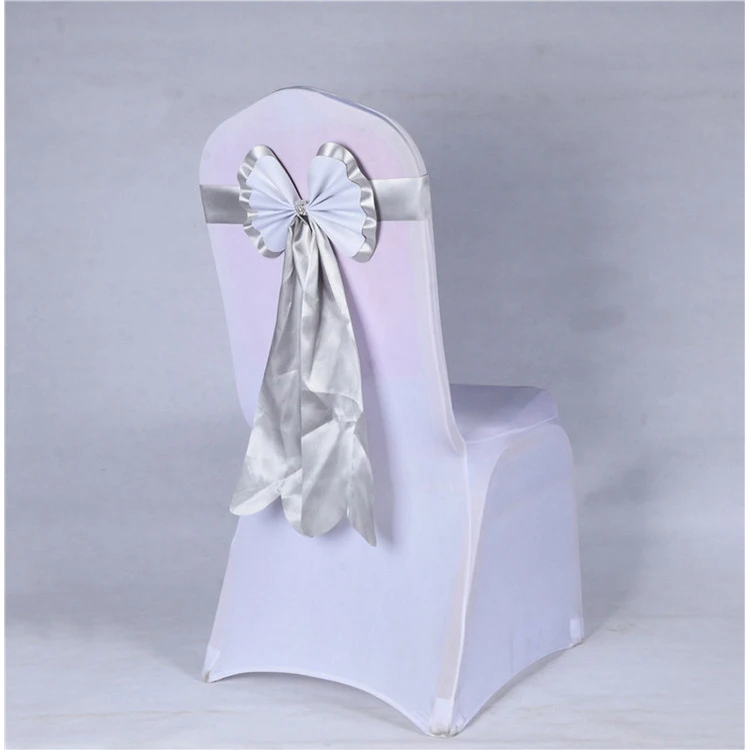 

Satin Chair Sashes Chair Sash Bow of Wedding Satin Ribbon Cloth Chair Sash Bowknot of Wedding Banquet Party Hotel Pew Chair Bows