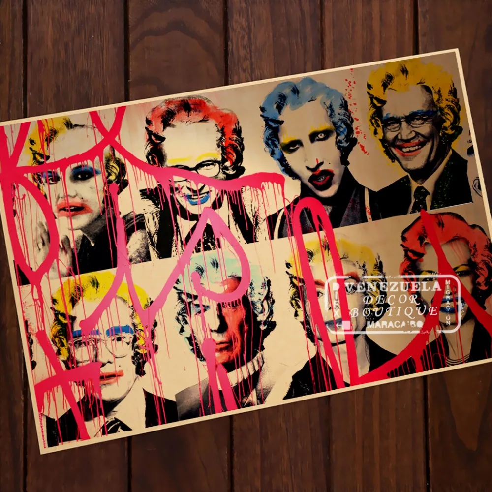 Портрет Pop Art Andy Warhol цвета Винтажный Классический ретро холст картина рамка