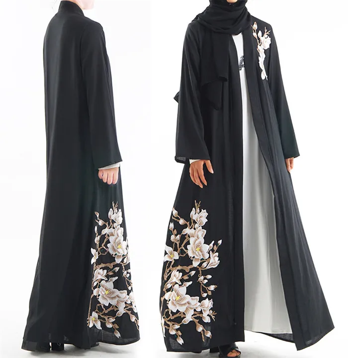 Muslim women's heavy industry embroidered cardigan burqa