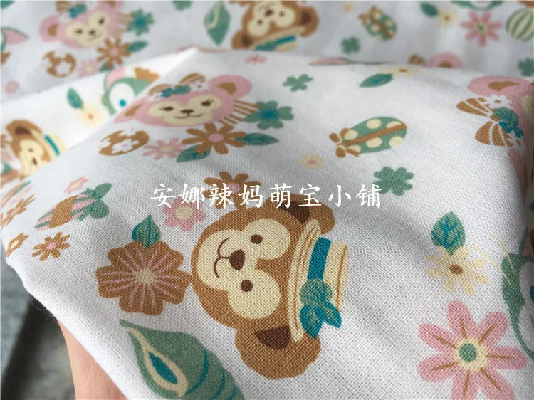 Бесплатная доставка 145*100 см хлопок тканые Ткань-прекрасный Даффи медведь с gelatoni