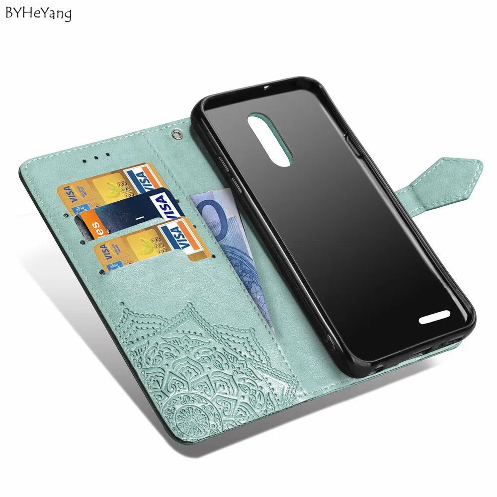 BYHeYang Wallet style flip cover for LG K8 2018 case fundas soft TPU silicone PU leather card slots kickstand | Мобильные телефоны