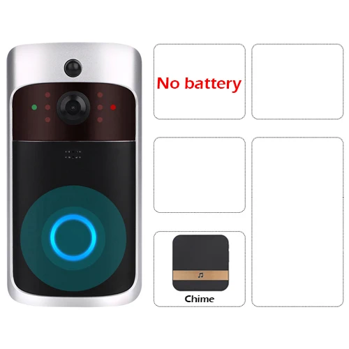 V5 Black Option3 Умный беспроводной wifi видео дверной звонок камера домофон 720P PIR ночного видения Водонепроницаемый дверной звонок cam ip домашний охранный Колокольчик для дома - Цвет: V5 Black Option3
