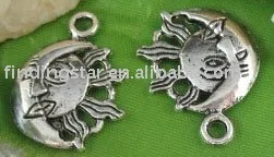 

Бесплатная доставка, 50 шт., подвеска из тибетского серебра «солнце и луна», A10382