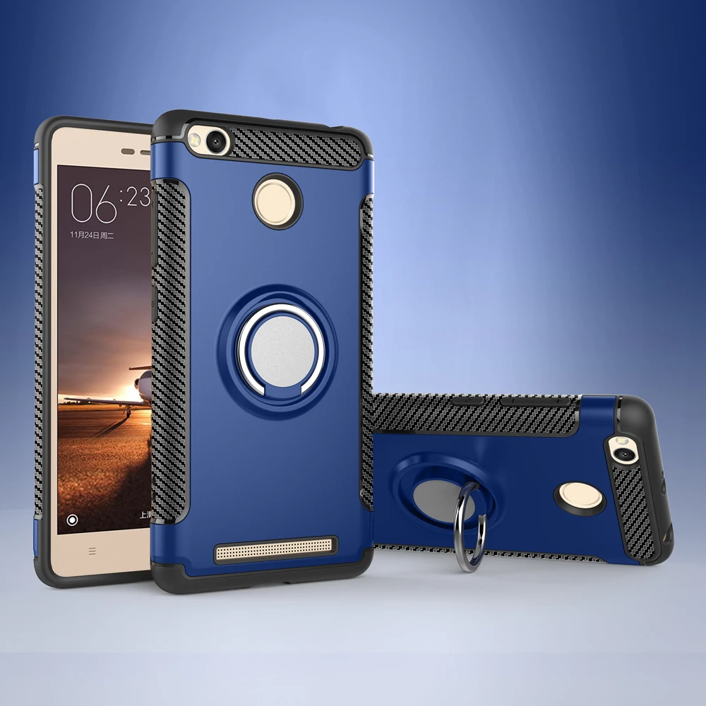 Для Xiao mi Red mi 3 S чехол с кольцом для пальца Xao mi xiomi Red mi 3 S 3 Pro противоударный полный Чехол 3 S Автомобильный держатель Стенд Магнитный Корпус