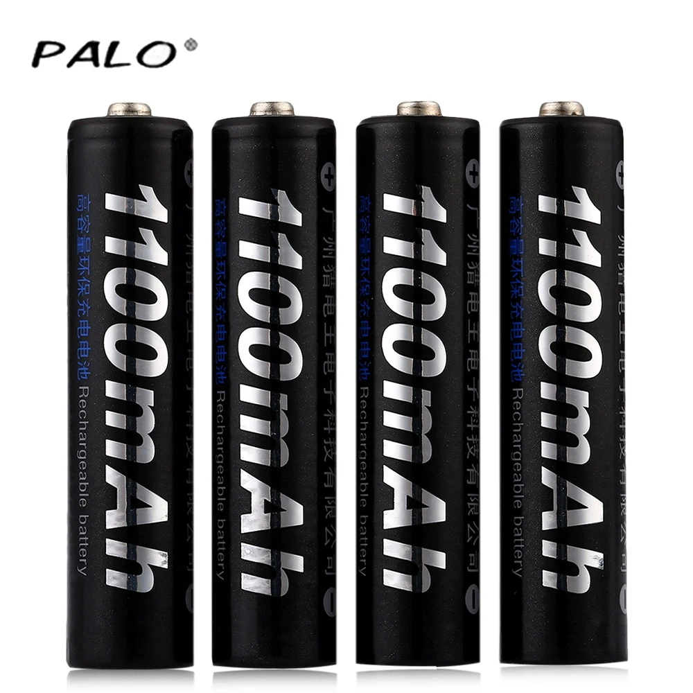 4 шт. Palo AAA 1 2 V 1100mAh перезаряжаемая Ni MH батарея для игрушечной камеры MP3 MP4 микрофон| |