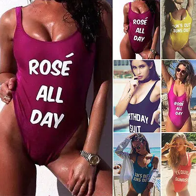 1 шт. купальник с буквенным принтом Цельный сексуальный женский 5 видов цветов