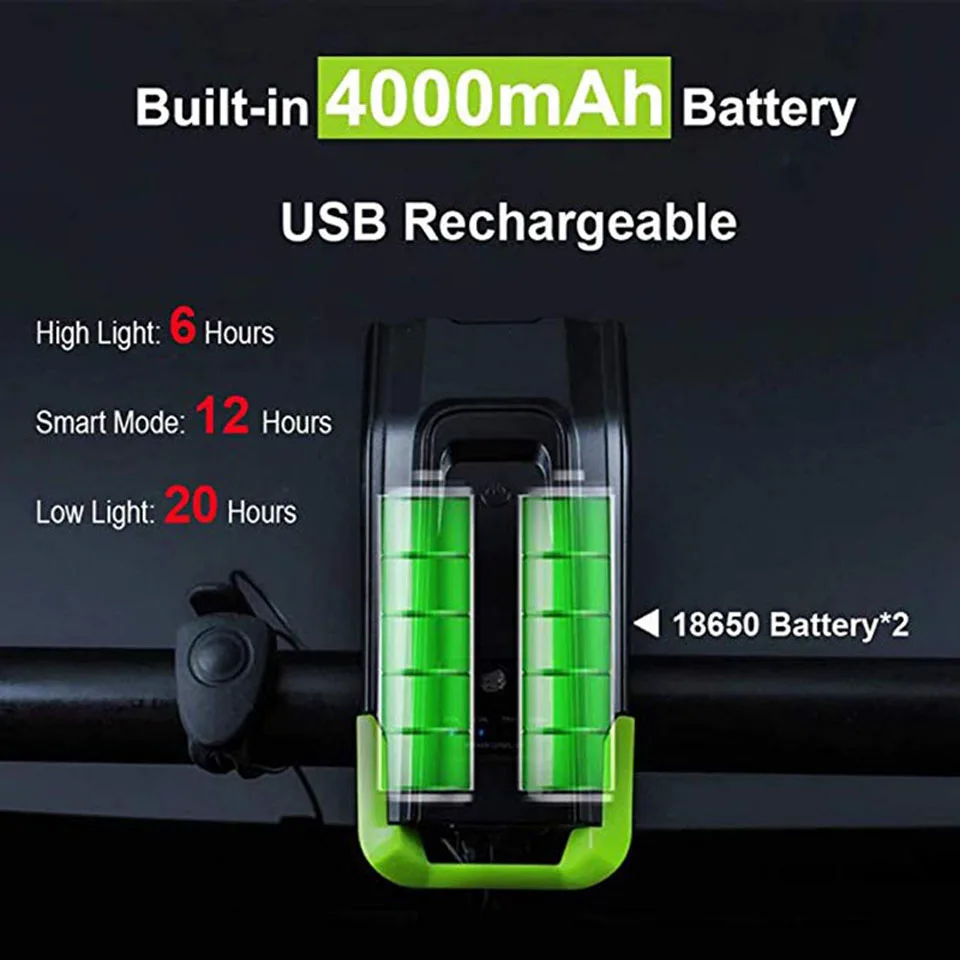 Индукционный велосипедный передний фонарь комплект: заряжаемая от USB смарт фара