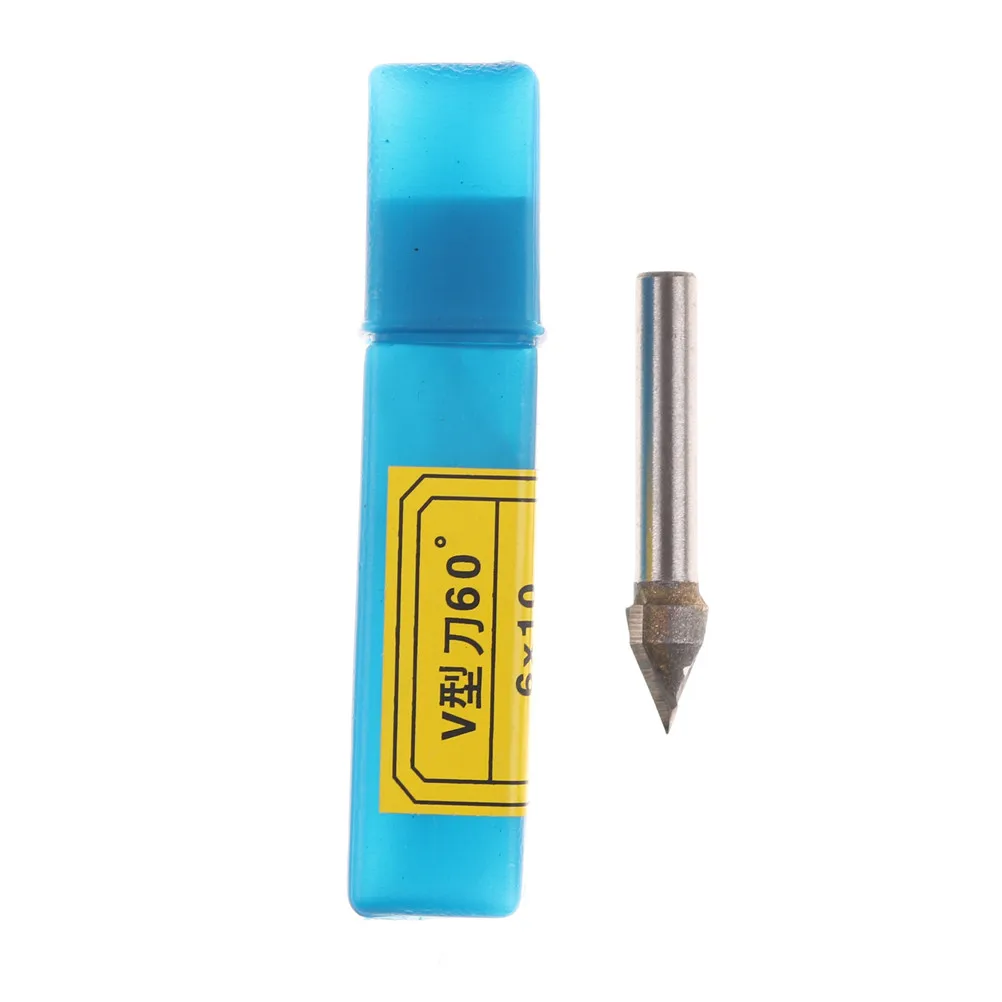 1pc 60 Degree CNC V Groove Router Bit 1/4&quot Shank Milling Cutter Engraving Wood Working Tool | Инструменты